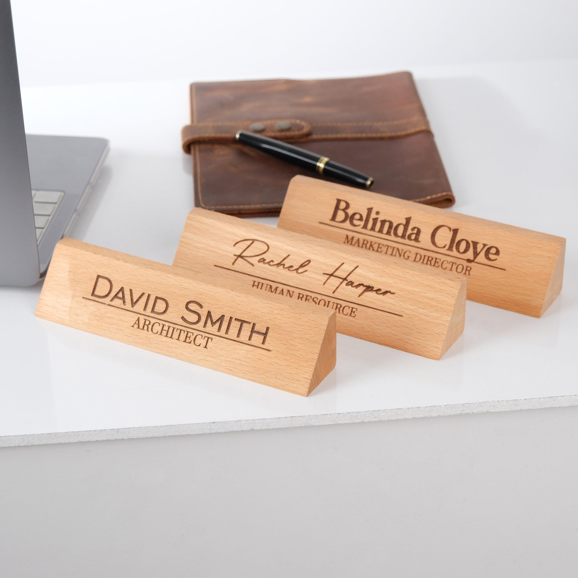 Personalized Engraved Wooden Nameplate – Hun Concept